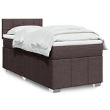 Maison Exclusive - Lit boxspring avec matelas, brun foncé, 100x200 cm, rembourré