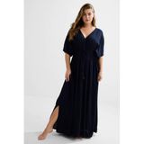BEACHWAVE crinkle strandjurk donkerblauw