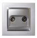 SIMON 10 Televisiestopcontact van aluminium