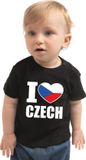 Bellatio Decorations Shoppartners Bv I love Czech baby shirt zwart jongens en meisjes - Kraamcadeau - Babykleding - Tsjechie landen t-shirt 80