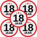 Bellatio Decorations 18 jaar leeftijd sticker - 10x - rond - Dia 15 cm - 18 jaar verjaardag - jubileum - leeftijd versiering