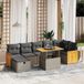 Maison Exclusive - Ensemble de meubles de jardin 8 pièces avec canapé et coussins, gris, en polyrotin