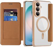 Techsuit Hoesje geschikt voor Samsung Galaxy S26 Plus - SmartMag Book Wallet Case - Geschikt voor MagSafe - Bruin