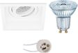 BES LED Inbouwspot Set - Vierkant - Mat Wit - GU10 - 3.4W - 4000K
