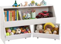 Vevor Houten Kinderboekenkast met Opbergruimte, Wit