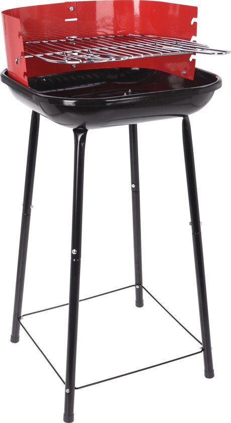 BBQ Half Open Rood 40cm - Houtskoolbarbecue - 85 cm - Rood