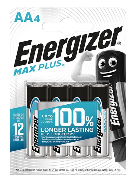 Energizer Max Plus AA4 Alkaline Batterijen 4 Stuks Blister