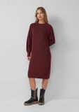 s.Oliver Gebreide midi-jurk bordeaux