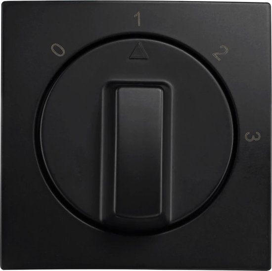 ION Industries E1 Centraalplaat - Draaiknop 3-standenschakelaar - Mat Zwart