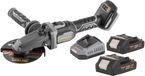 Procraft Industrial AG125Cbb accu haakse slijper met platte kop 20 V 125 mm borstelloos + 2x accu 2,0 Ah + oplader