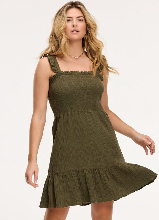 SHIWI BORA-BORA MOUSSELINE WAFFLE Jurk - groen - XS - Dames