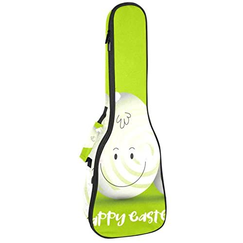 Mersov Concert Ukelele Rugzak, Heavy Duty Ukulele Case Bag met Opslag, Sopraan Concert Tenor Ukelele 10MM Gewatteerde Tas Gelukkig Pasen B