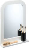 Merkloos Relaxdays badkamerspiegel met opbergruimte - 54 x 38 x 8,5 cm - wandspiegel - wit