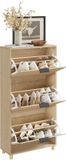 SoBuy Schuhschrank - Ladekast - Smal design - 3 laden - 120x24x60 cm | FSR213-N