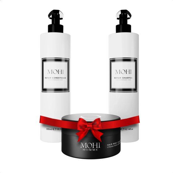 Max Pro MOHI Repair & Define Set - Shampoo, Conditioner, Haarwax en Hoofdhuid Massage Borstel
