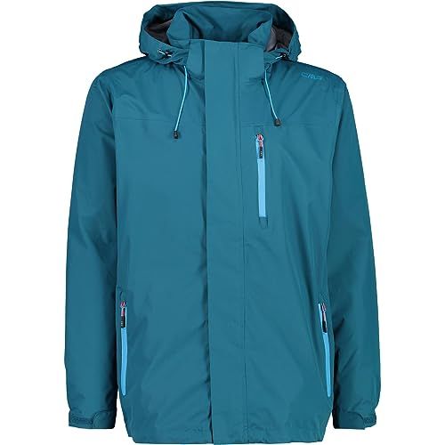 CMP - Heren regenjas met afneembare capuchon, Deep Lake, 48
