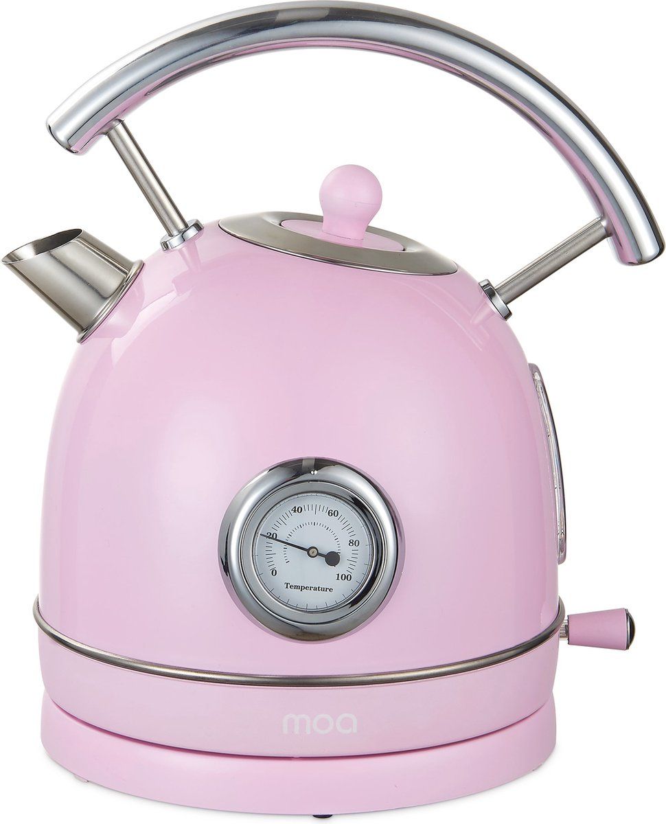 MOA SPORT Retro Waterkoker - Pastel Roze - Elektrisch - RVS - EK4TP