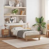 Maison Exclusive - Lit cadre avec tête de lit chêne artisanal 75 x 190 cm Matériau dérivé du bois