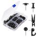 Zwarte pushpins set, 5 stijlen 140-count Thumb Tacks Map Pins, Steel Point en Dark Plastic Head Pushpins Black Thumbtacks voor Cork Board Bulletin Boards (Zwart-140 stuks)
