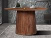 MIGADON Table repas ronde 130 cm brun clair