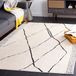 Safavieh Bohemian Indoor Hand Tufted Abstract Collection, ABT340, in Ivory / Charcoal, 60 X 91 cm