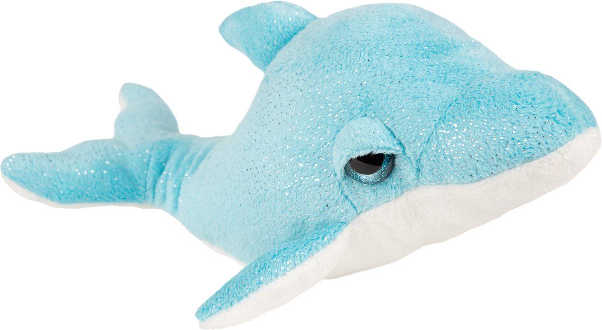 Suki Gifts Pluche knuffel dieren dolfijn blauw/wit 29 cm