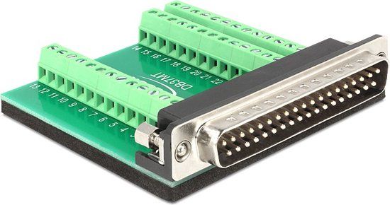DeLOCK 65320 kabel-connector Sub-D 37 Zwart, Groen, Zilver