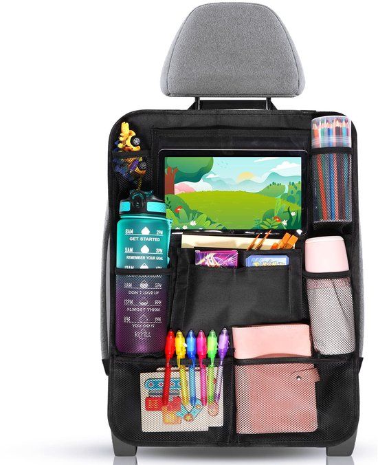 Diboniur Auto Rugleuningbeschermer - Auto Organizer met 10 Vakken voor Kinderen