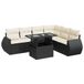 vidaXL 7-delige Loungeset met Kussens, Poly Rattan, Zwart