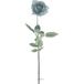 Rose artificielle H 64 cm 1 tête D 7 cm 3 feuilles effet texturé gris-bleu - Couleur : gris-bleu
