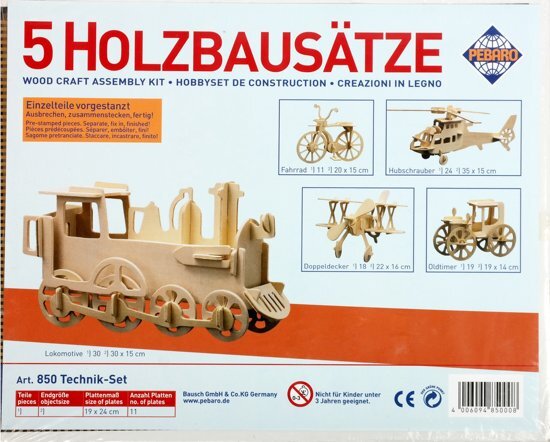 Pebaro 4 3D houten puzzels