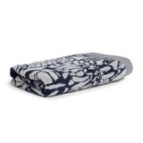 Möve Brooklyn Botanic douchehanddoek, 80 x 150 cm, van 85% katoen, 10% viscose, 5% linnen, Nature/Deep Sea