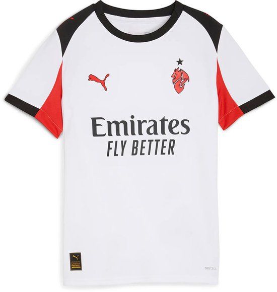 Puma AC Milan 25/26 Replica Weg Korte Mouw T-shirt Junior Wit 5-6 Years Kinderen