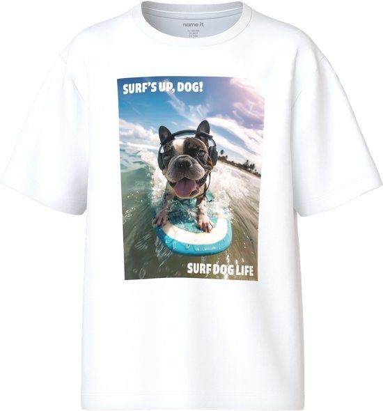 NAME IT KIDS T-shirt wit Jongens Katoen Ronde hals Printopdruk - maat 134/140