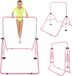 HyperMotion Barre fixe réglable pour enfants – Pliable, 5 niveaux de réglage en hauteur 88,8–129 cm, Barre fixe de gymnastique pour la maison, Rose, Jusqu'à 50 kg