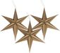 Ger Import 3x stuks papieren decoratie kerstster lampionnen bruin 20 cm
