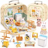 Valise maison de poupée - Meubles et accessoires pour maison de poupée - Meubles miniatures pour maison de poupée - Jouet pour enfant
