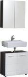 Trendteam Smart Living Badkamer 2-delige set Combinatie Line, 60 x 182 x 31 cm Voorkant Wit Hoogglans, Corpus Sardegna rookzilver