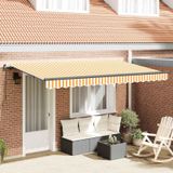Maison Exclusive - Parasol manuel, 4 x 2 mètres, rayé jaune et blanc, 100% polyester