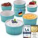 Omgoods - Set van 8 Ramequins en Céramique pour Crème Brûlée - 170 ml Turquoise