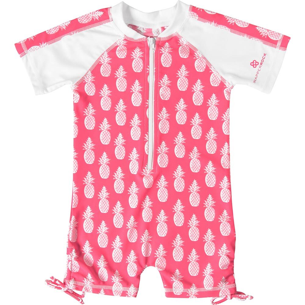 Snapper Rock UV-zwemkleding met rits en korte mouwen (Pineapple, 62/68)