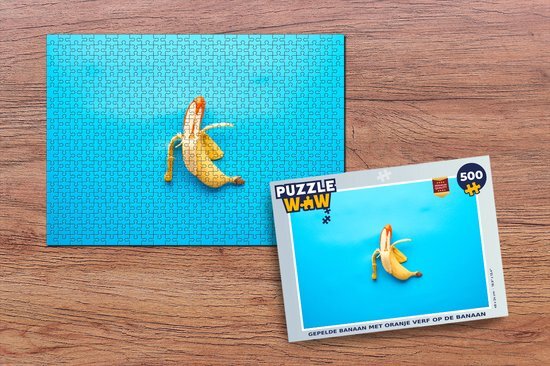 MuchoWow Puzzel Banaan - Oranje - Blauw - Legpuzzel - Puzzel 500 stukjes - Sinterklaas cadeautjes - Sinterklaas voor grote kinderen