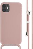 iMoshion Hoesje iPhone 11 - Siliconen Back Cover met Koord - Roze