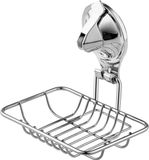 KADAX Zeephouder met zuignap, zeepmand van roestvrij staal, zeepbakje voor badkamer, douche, bad, wastafel, spons, zeephouder, wandmontage, zonder boren