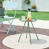 en.casa Tuintafel Fosen rond 55xØ42 cm groen
