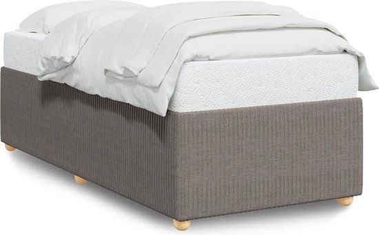 vidaXL Bedframe - Zonder Matras - 90x200 cm - Stof - Taupe