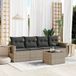 Prolenta Maison Exclusive - Ensemble de salon de jardin 5 pièces avec coussins, gris clair, rotin synthétique
