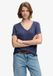 Superdry Studios Slub T-shirt met Borduursel Dames V-hals Korte Mouw Katoen/Lyocell Mariner Navy