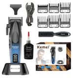 Kemei Tondeuse à barbe - Model KM-1670 - Rechargeable - Station de recharge avec USB-C - Pour hommes - Basse tension inférieure à 50V