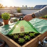 FLOORDIREKT Afdekzeil - Beschermhoes - Leno - 140 g/m² - Waterdicht & UV Bestendig - Groen/Transparant - 10 x 15 m